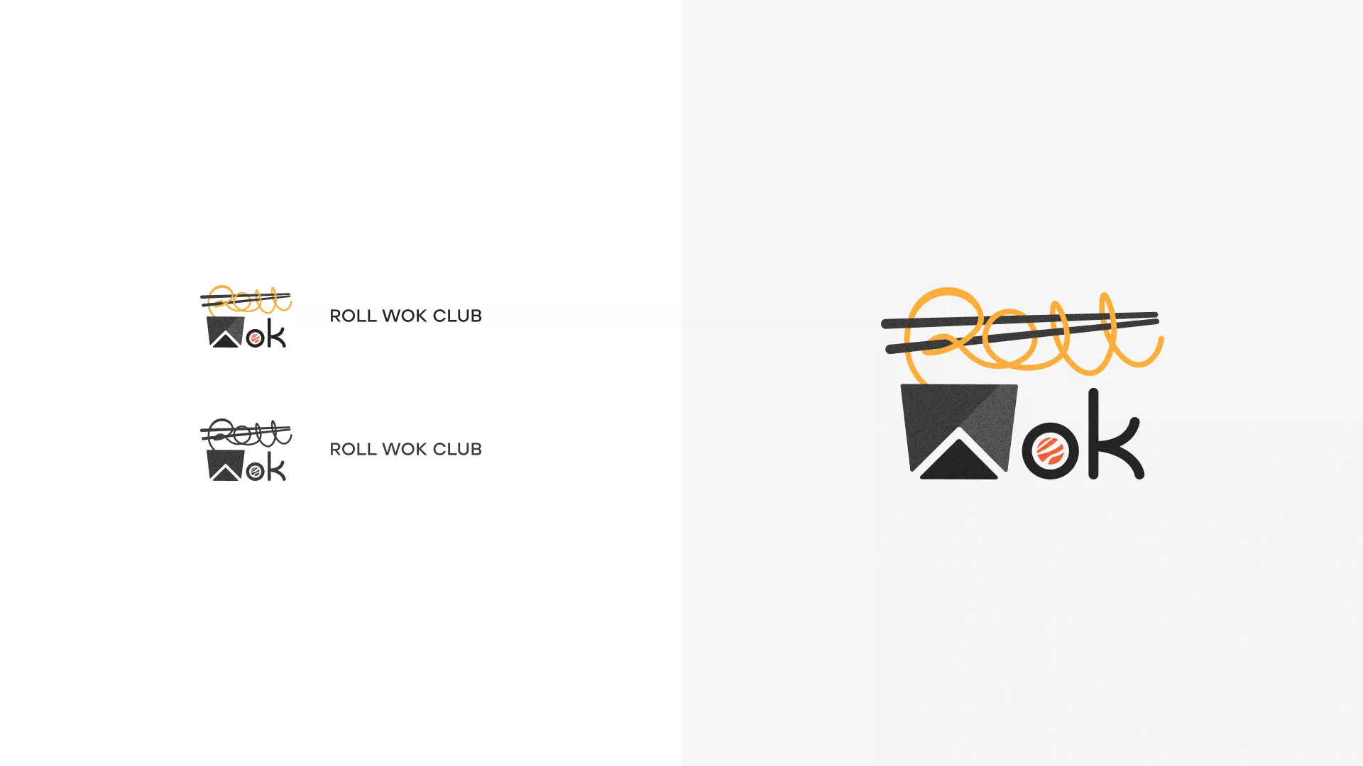 Разработка логотипа суши-бара «Roll Wok Club» в Первомайске