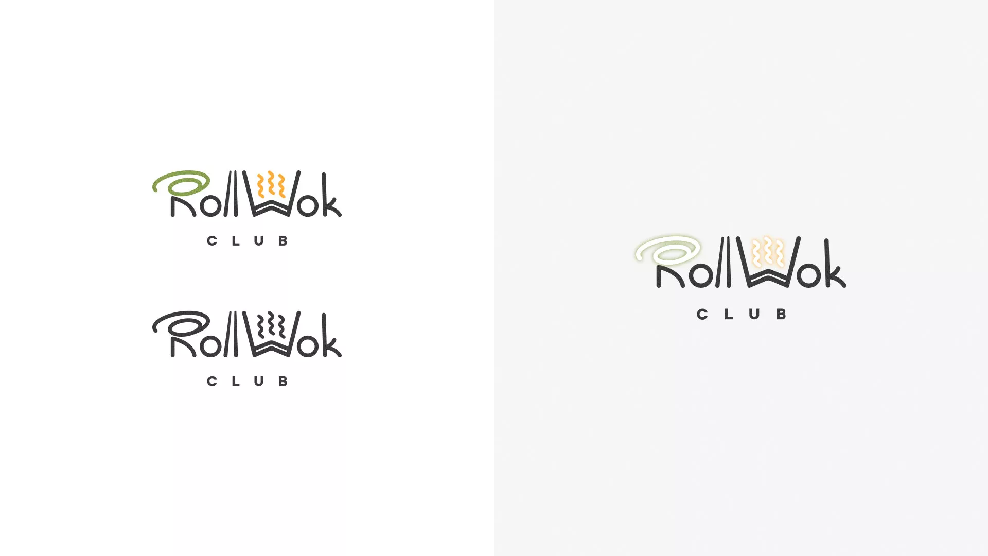 Разработка логотипа и фирменного стиля суши-бара «Roll Wok Club» в Первомайске